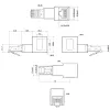 InLine adattatore per cavo patch Cat.6A, RJ45 maschio / femmina, angolare 90° verso il basso