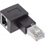 InLine adattatore per cavo patch Cat.6A, RJ45 maschio/femmina, angolare 90° verso sinistra