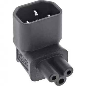 InLine adattatore di alimentazione IEC 60320 C14 / C5, angolare su/giù, dispositivo IEC a 3 poli