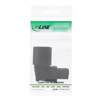 InLine adattatore di alimentazione IEC 60320 C14 / C5, angolare su/giù, dispositivo IEC a 3 poli
