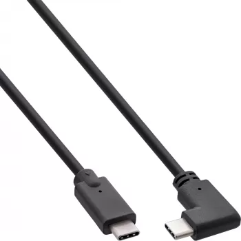 InLine cavo USB 3.2 Gen.2, USB-C maschio/maschio angolare, nero, 0,5m