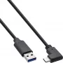 InLine cavo USB 3.2, USB-C maschio angolare su USB-A maschio, nero, 0,5 m
