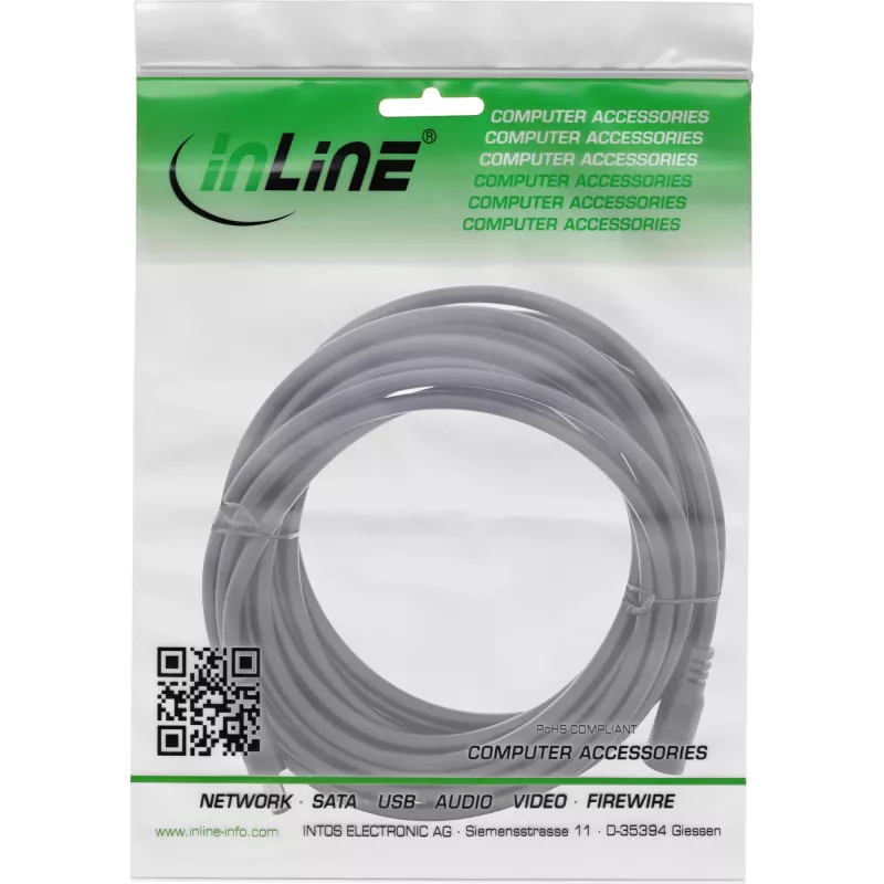 InLine cavo di prolunga DC, connettore DC maschio/femmina 5,5x2,1mm, AWG 18, nero, 5m