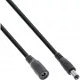 InLine cavo di prolunga DC, connettore DC maschio/femmina 5,5x2,5mm, AWG 18, nero 0,5m