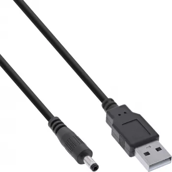 InLine cavo adattatore di alimentazione USB DC, USB A maschio su connettore DC 4,0x1,70mm, nero, 1m