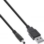 InLine cavo adattatore di alimentazione USB DC, USB A maschio su connettore DC 4,0x1,70mm, nero, 1m