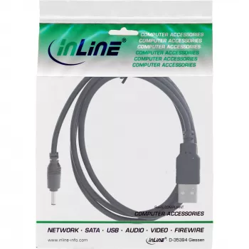 InLine cavo adattatore di alimentazione USB DC, USB A maschio su connettore DC 4,0x1,70mm, nero, 1m