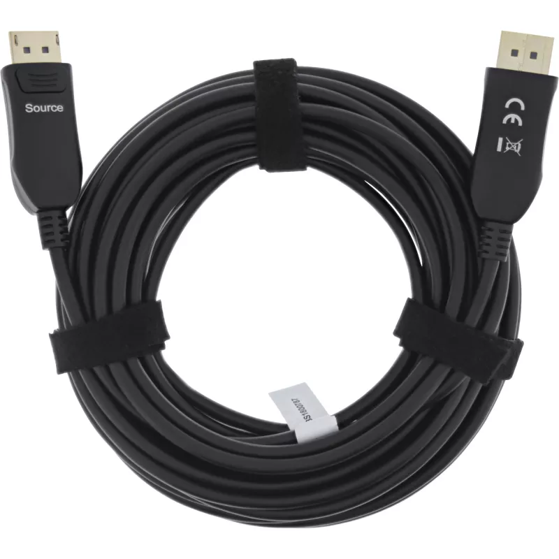 InLine cavo DisplayPort 2.1 AOC, UHBR, nero 30 m, 30 m, DisplayPort, DisplayPort, maschio, maschio, 10240 x 4320 pixel