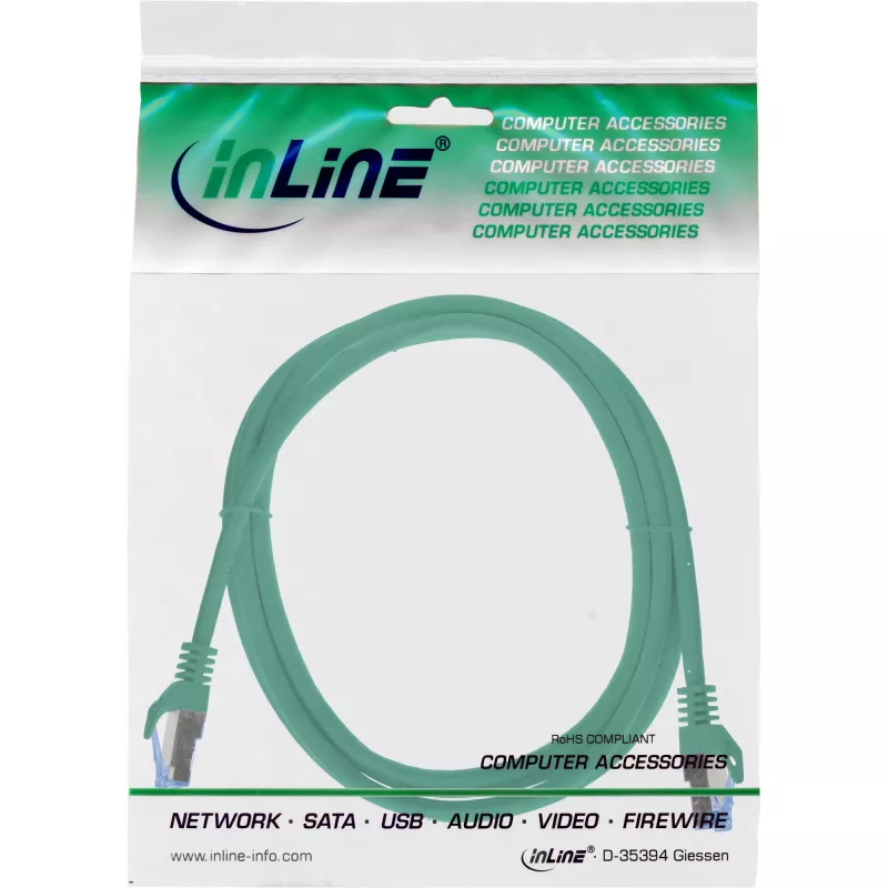 Cavo di rete InLine 72633G verde 0,3 m Cat6a S/FTP (S-STP)