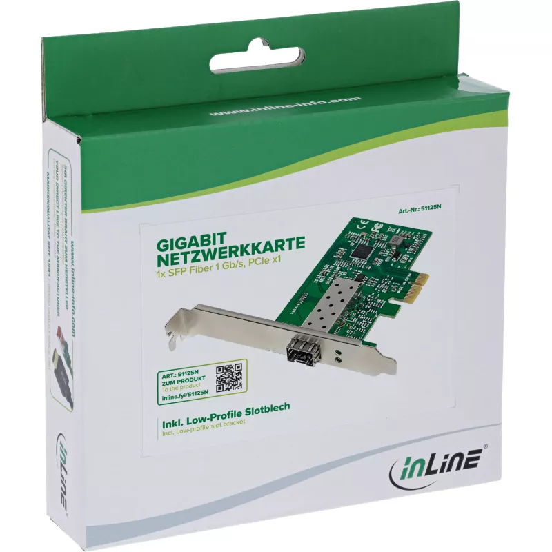 Scheda di rete interna InLine 51125N fibra ottica 1000 Mbit/s PCI Express