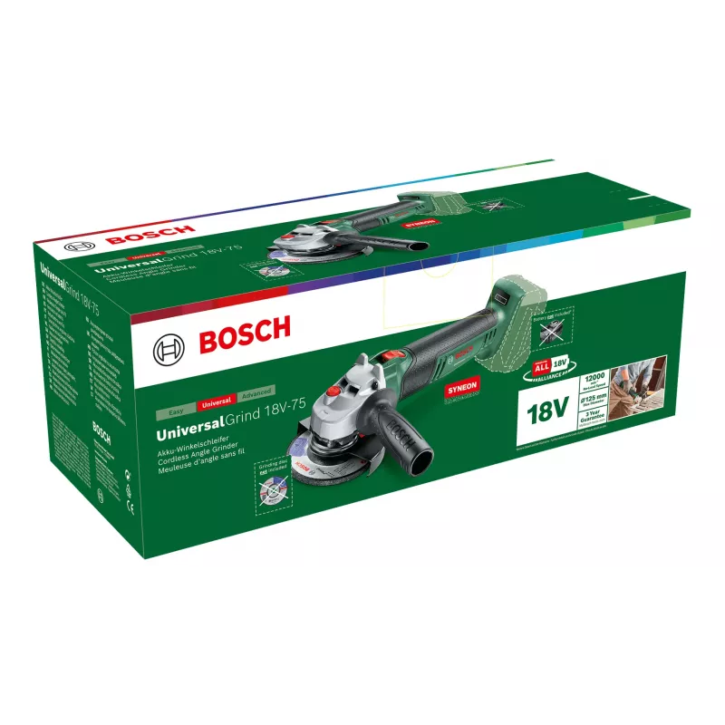 Bosch Universal Grind 18V-75 smerigliatrice angolare 11,5 cm 12000 giri/min 1,7 kg
