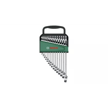 Bosch 1 600 A02 Z9E, 6,7,8,9,10,11,12,13,14,15,16,17,18,19,21 mm, acciaio inossidabile, acciaio cromo-vanadio, satinato, 15 pezzi