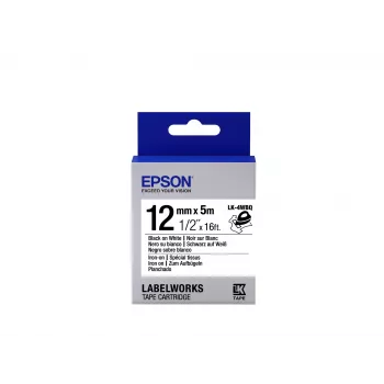 Epson cartuccia etichetta da stirare LK-4WBQ nero/bianco 12 mm (5 m)