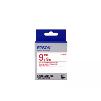 Cartuccia etichetta Epson Standard LK-3WRN rosso/bianco 9mm (9m), rosso su bianco, Giappone, 9 mm, 9 m, 1 pz., 25 mm