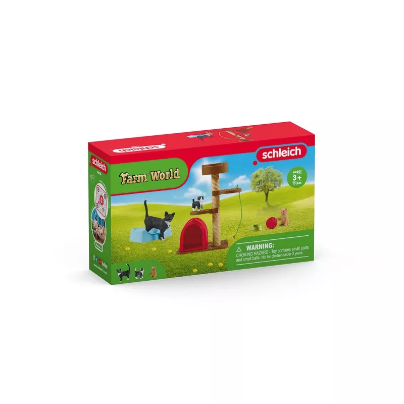 Playset Schleich FARM WORLD divertimento per gattini dolci