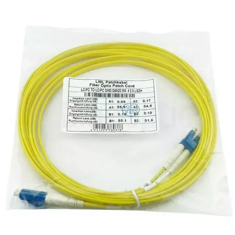 BlueOptics 040402G5120000050M-BO LC-UPC/LC-UPC Cavo patch in fibra singlemode, 50 m, beige