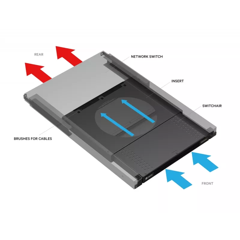 Vertiv SA1-01002XLNB case per dispositivi di rete 1U nero