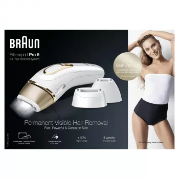 Braun Silk-expert Pro 5 PL5243 luce pulsata intensa (IPL) oro, bianco