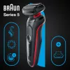 Braun Series 5 51-R1200S rasoio uomo a lamina trimmer nero, rosso