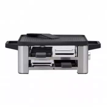 WMF 61.3024.5155 grill per raclette 4 persone nero, acciaio inox