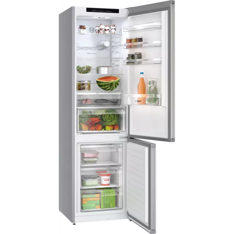 Bosch Serie 4 KGN392LAG Frigo-congelatore combinato a libera installazione 363 L metallizzato