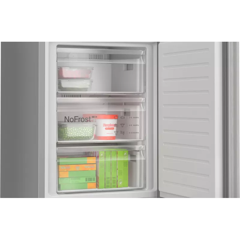 Bosch Serie 4 KGN392LAG Frigo-congelatore combinato a libera installazione 363 L metallizzato