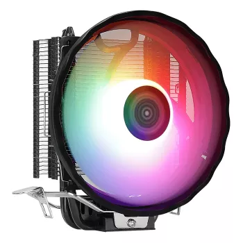 Dissipatore ad aria AEROCOOL Rave 3 FRGB 120 mm nero bianco — 3 heatpipe, ARGB, cuscinetto idraulico, 1800 giri/min