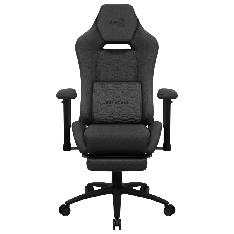 Aerocool ROYALASHBK sedia da gaming ergonomica premium con poggiapiedi tecnologia Aeroweave nero