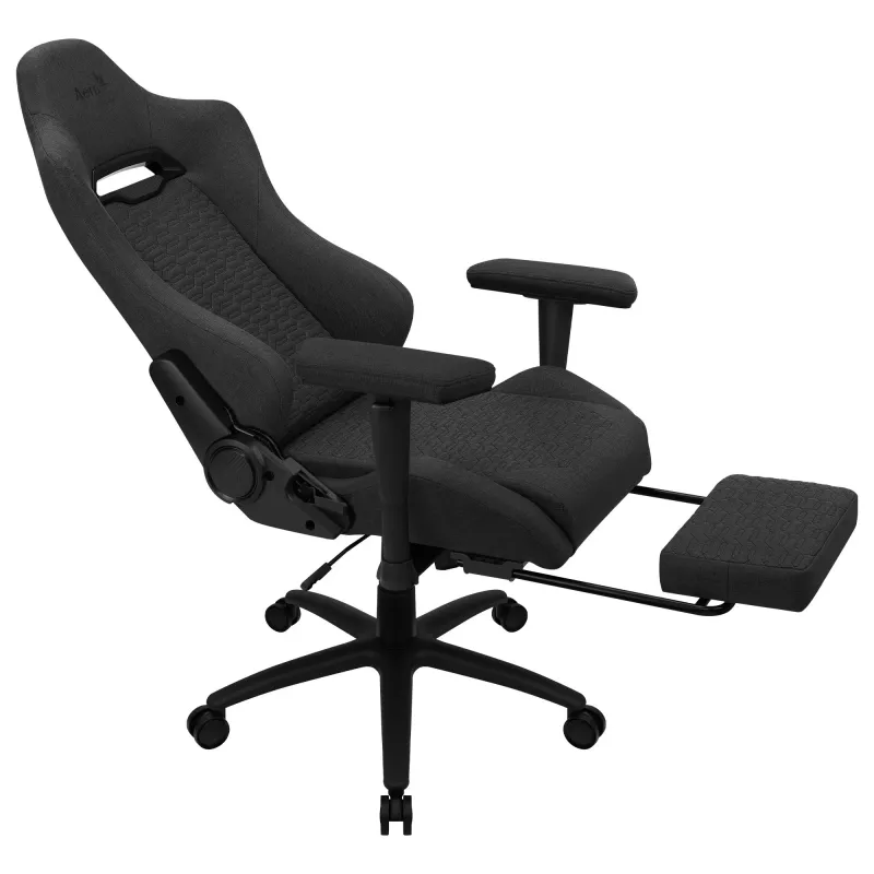 Aerocool ROYALASHBK sedia da gaming ergonomica premium con poggiapiedi tecnologia Aeroweave nero