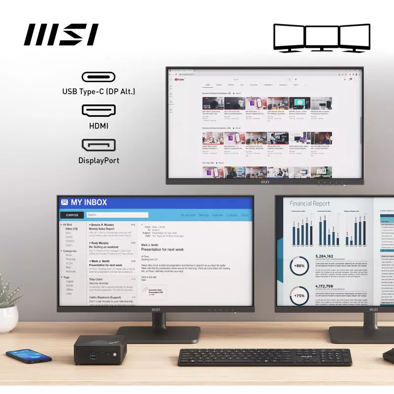 Mini PC MSI Cubi N ADL-006DE Intel® N N200 4 GB DDR4-SDRAM 128 GB SSD Windows 11 Pro nero