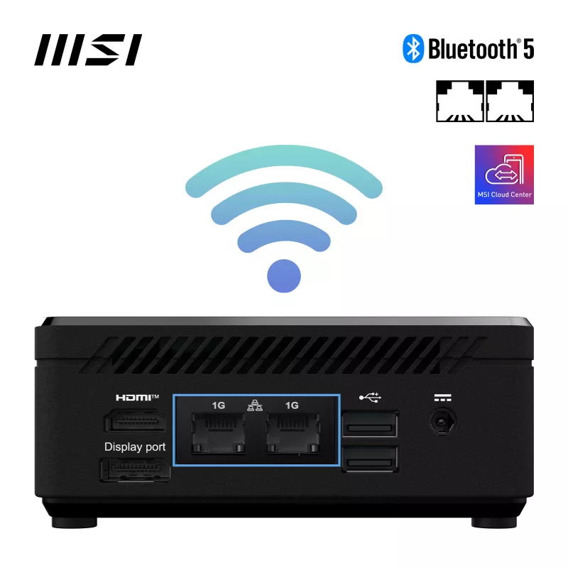 Mini PC MSI Cubi N ADL-006DE Intel® N N200 4 GB DDR4-SDRAM 128 GB SSD Windows 11 Pro nero