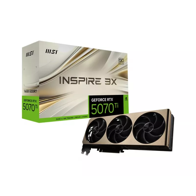 Scheda grafica MSI GEFORCE RTX 5070 TI 16G INSPIRE 3X OC NVIDIA 16 GB GDDR7