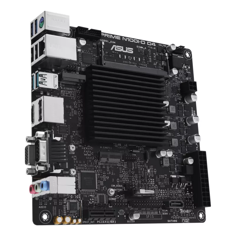Scheda madre ASUS PRIME N100I-D D4, chipset Intel, socket NA, mini ITX