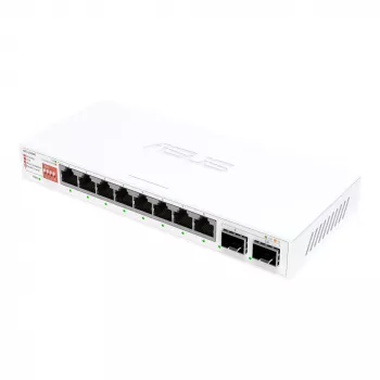 Switch Ethernet unmanaged ASUS QG-U1080 — 8 × porte 2,5G RJ-45, MAC 16K, bianco, 12V