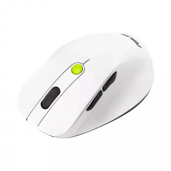 Mouse ASUS MD105 /VT-GN — per destrimani RF wireless + Bluetooth, 2400 DPI, rotella di scorrimento, a batteria, bianco/verde