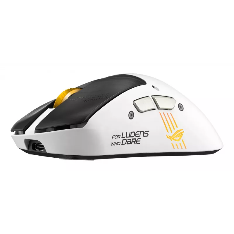 Mouse da gaming ASUS ROG Keris II Origin-KJP, per destrimani, ottico 42.000 DPI, RF Wireless + Bluetooth + USB-A, 6 tasti, multicolore