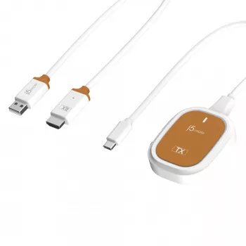 j5create ScreenCast FHD extender wireless per display USB-C, dongle, USB, USB Type-C, bianco, 1 A, 0 - 40 °C