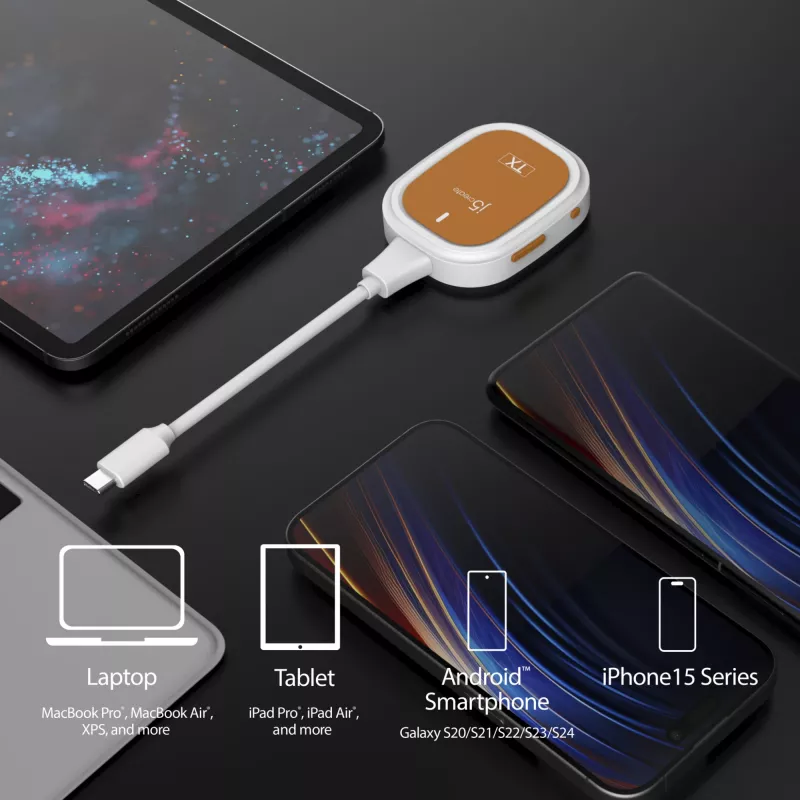 j5create ScreenCast FHD extender wireless per display USB-C, dongle, USB, USB Type-C, bianco, 1 A, 0 - 40 °C