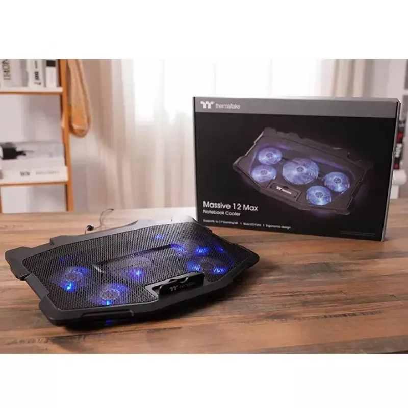 Base di raffreddamento per laptop Thermaltake Massive 12 Max 43,2 cm 5 ventole nero