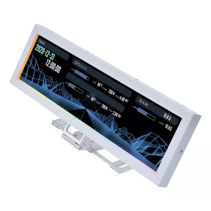 Pannello display Lian Li SM088W — display per case universale, bianco, 237×73×13 mm, ingresso 5 V