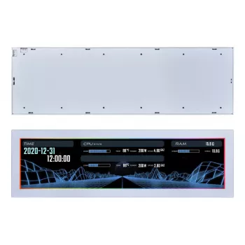 Pannello display Lian Li SM088W — display per case universale, bianco, 237×73×13 mm, ingresso 5 V