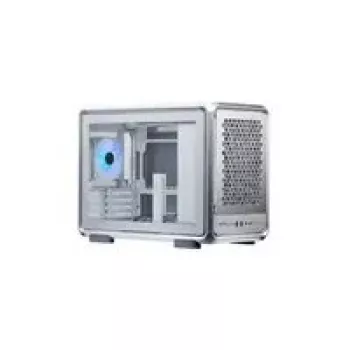 Case per computer Cooler Master MasterFrame 400 Mesh argento, mATX, pannello laterale trasparente, 1x ventola ARGB 120 mm