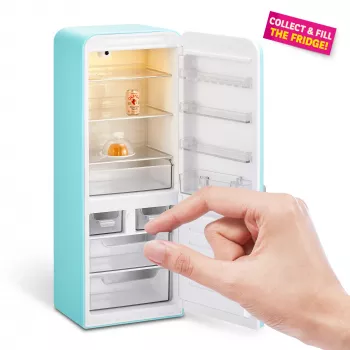 Set di gioco Zuru Mini Brands Mini Minis Fill the Fridge Playset — accessori frigorifero in miniatura con alimenti da collezione