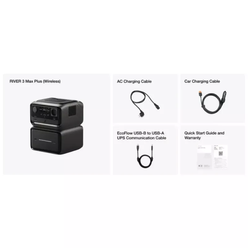 Batteria portatile EcoFlow RIVER 3 MAX PLUS Wireless, 858Wh