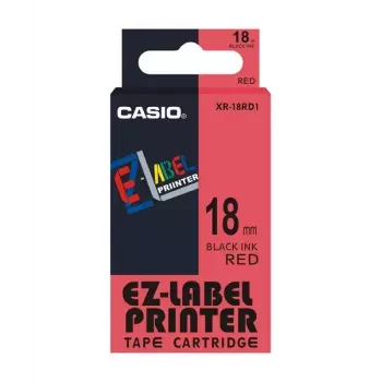 Nastro per etichettatrice Casio XR-18RD1 nero su rosso
