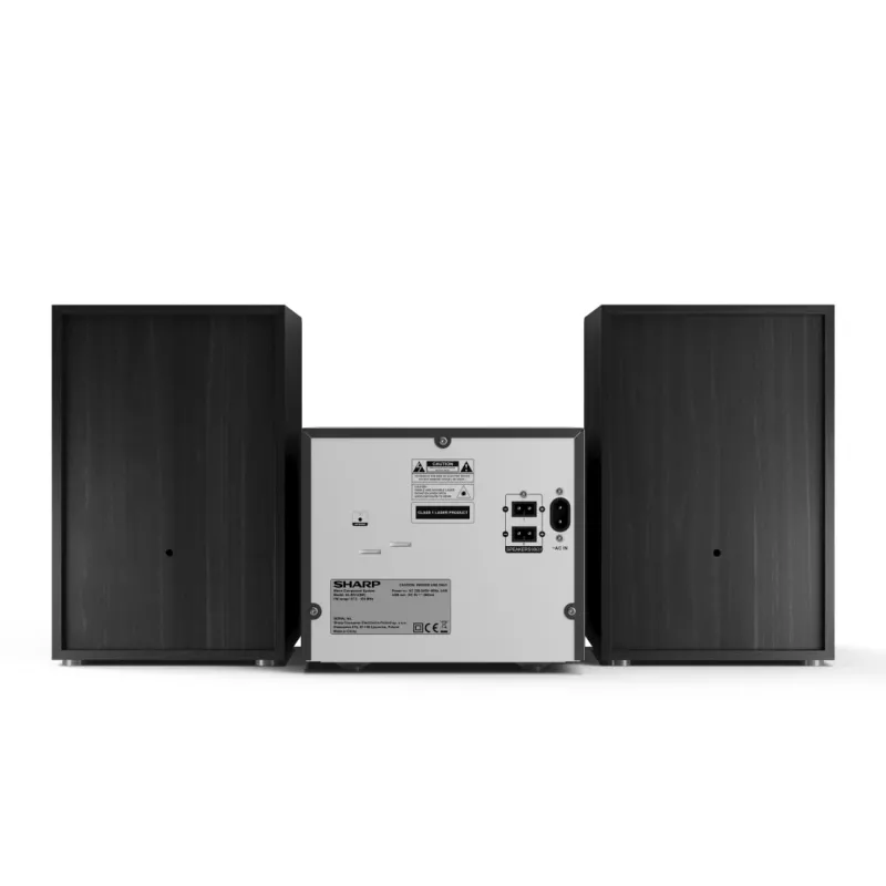 Microsistema audio per la casa Sharp XL-B512(BK) – 45 W, lettore CD singolo, radio FM, MP3, connessioni diffusori a banana, nero
