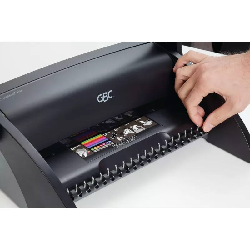 GBC rilegatrice CombBind® C110, rilegatrice a pettine, manuale, 195 fogli, nero