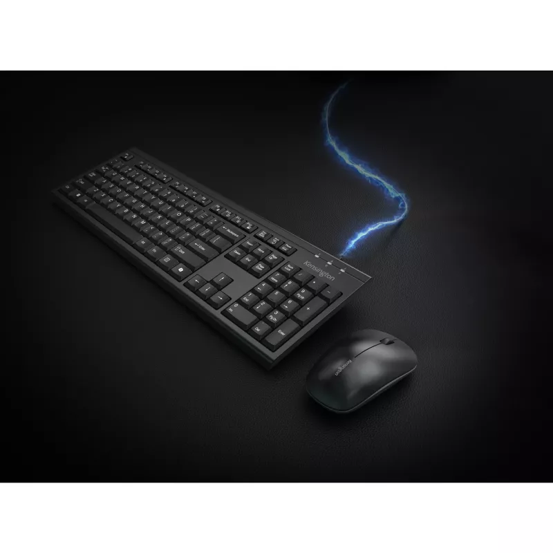 Kensington KM270 EQ set desktop ricaricabile – wireless, wireless, RF Wireless + Bluetooth, membrana, QWERTZ, nero, mouse incluso