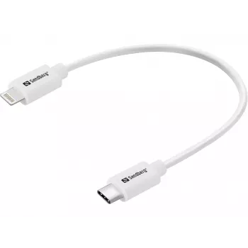 Sandberg USB-C PD su Lightning MFI 0.2M, 0,2 m, Lightning, USB C, connettore maschio, connettore maschio, bianco