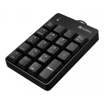 Sandberg tastierino numerico USB con filo, USB, 19, laptop/PC, 1,5 m, nero